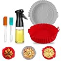 Multicolor 2 Pcs Silicone Air Fryer Liner air Fryer Accessories Pot Baske for Microwave Oven oil sprayer bottle and Oil brush And Spatula Set