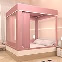 Multicolor Bunk Bed Canopy Tent with 3-Door Mosquito Net, Light-Reducing, Multiple Sizes (D: 87" L x 79" W x 67" H) - Perfect for Kids' Bedrooms, Sleepovers, and Playtime!