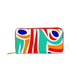 Multicolor PU Zipper Wallet 2-Fold Compact