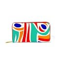 Multicolor PU Zipper Wallet 2-Fold Compact