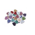 Multicolor Wooden Buttons for Craft, Decoration, Sewing &amp; DIY Crafts Material (Size 15MMX15MM) (Multicolor Printed, 30Pc Leaf Shape)