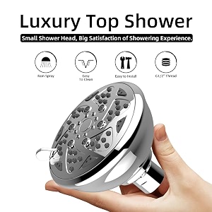 gurin multifunction abs 6 mode shower head for bathroom - premium shower set with adjustable water flow and easy installation - high-pressure shower head for spa-like experience 4 inches chrome