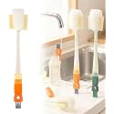 Multifunctional Bottle Cleaning Brush, 2026 New Water Bottle Cleaner Brush with Replaceable Brush Head, Long Handle Multifunctional Cup Bottle Brush Kit for Cup Lid Cleaning Travel Mugs (Orange)