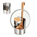 Multifunctional Kitchen Utensil Holder Countertop Organizer, Thickened Stainless Steel Cooking Utensil Holder,Space-Saving Vertical Storage Rack for Pot Lids Spatulas Cutting Boards，Silver-1pcs