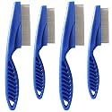 Multifunctional Pet Hair Comb, 2023 New Magic Pet Comb Dog Combs for Grooming, Stain Tear Removal Comb Stainless Steel Fine-Tooth Grooming Massage Comb for Dog Cat (2 Pair, Blue)