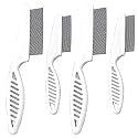 Multifunctional Pet Hair Comb, 2023 New Magic Pet Comb Dog Combs for Grooming, Stain Tear Removal Comb Stainless Steel Fine-Tooth Grooming Massage Comb for Dog Cat (2 Pair, White)