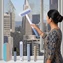 Multifunctional Plastic Screen Brush 4 in 1 with Extended Handle for Window and Mesh Cleaning, Double Sided Mosquito Net Cleaner Grey