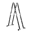 Multifunctional Telescopic Ladders, Extension Tall Home Loft Ladders, with Stabiliser Bar Foldable(Black)