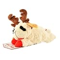 Multipet Holiday Lamb Chop with Reindeer Antlers Plush Dog Toy (10.5" Laying Lamb),All Breed Sizes