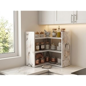 Multipurpose 3 Tier L Shaped Wooden Storage