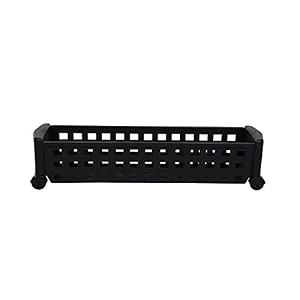 navrang plastic multipurpose kitchen storage slim rack with wheels for home office bedroom and bathroom 1 layer black amp white