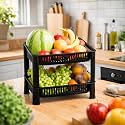 Multipurpose Plastic Kitchen Rack with Baskets 