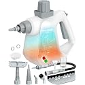 Multipurpose Steam Cleaner HandHeld with 9 Pieces Accessory kit Yellow portable steamer for stain removing tiles kitchen bathroom garment car seats Kitchen Sofa Bathroom (white)