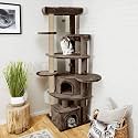 Multi-Level Cat Tree Tower, 64-Inch Tall, with Scratching Posts, Hammocks and Condo, Grey (FURR-88 - Brown)