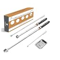 Mulwark 5pcs Telescoping Magnetic Pickup Tool with Strong Pull Force 15LB, 10LB, 3LB, 1.5LB Extendable Magnet Pick-Up Tool with Rust-Proof Magnetic Tray for Mechanics, Automotive, DIY