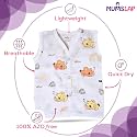MumsLap Organic Cotton Muslin Jhablas for Boy and Girl New Born to 12 Months | Pack of 5 | Beautiful Prints (Unicorn, Koala, Cars, Vegetables and Baloons) | Sleeveless Vest | Baby Shower Gift (6-9)