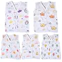 MumsLap Organic Cotton Muslin Jhablas for New Born Baby Boy and Girl 0-12 Months (Set of 5) | Pack of 5 | Beautiful Prints Jabala | Sleeveless Vest | Perfect Baby Shower Gifts