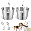 Mumufy 2 Set 1 Quart Stainless Steel Flat Side Bucket Small Metal Bucket