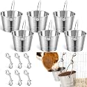 Mumufy 6 Set 1 Quart Stainless Steel Flat Side Bucket Small Metal Bucket