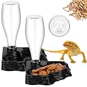 Mumufy Reptile Water Feeder, 2 Pack, Automatic Water Dispenser, 13.5Oz, for Bearded Dragon, Terrarium, Turtle, Geckos, Frog