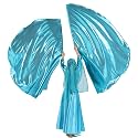 MUNAFIE Large Worship Flags for Dance Church, 74 x 55 Inch Semicircle Praise Dance Flags with Flexible Telescopic Rods and Carrying Bag, 2 Pack, Light blue