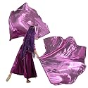 MUNAFIE Large Worship Flags for Dance Church, 74 x 55 Inch Semicircle Praise Dance Flags with Flexible Telescopic Rods and Carrying Bag, 2 Pack, purple