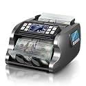 MUNBYN IMC22 Money Counter Machine Mixed Denomination, Dual-Display, CIS/UV/IR/MG Counterfeit Detection Bill Counter, USD, MXN, EUR, CAD Cash Counter for Business, Merchant, 2Y Protect (Black)