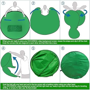 munchkin land portable foldable webcam background backdrop 5634 142cm large size chroma key green screen ideal for video conferences background zoom teams webex chroma key green screen