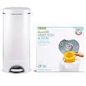 Munchkin® STEP™ Diaper Pail Powered by Arm &amp; Hammer, #1 in Odor Control, Award-Winning, Includes 21 Snap, Seal &amp; Toss™ Bags, 1 Starter Refill Ring, and 1 PUCK™ Baking Soda Cartridge