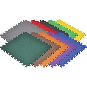 gym floor mat exercise mat eva foam interlocking tiles protective flooring for gym equipment and workouts 12mm extra thick grey25tiles-100sqft