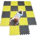 Gym Floor Mat, Exercise Mat, EVA Foam Interlocking Tiles, Protective Flooring for Gym Equipment and Workouts, 12mm Extra Thick