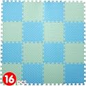 Gym Floor Mat, Exercise Mat, EVA Foam Interlocking Tiles, Protective Flooring for Gym Equipment and Workouts, 12mm Extra Thick (SBlue-Green24Tiles-96SQFT)