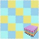 Gym Floor Mat, Exercise Mat, EVA Foam Interlocking Tiles, Protective Flooring for Gym Equipment and Workouts, 12mm Extra Thick (SBlue-Yellow-Green40Tiles-160SQFT)