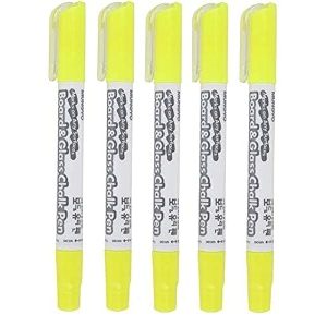 mungyo board amp glass chalk pen marker set of 5 yellow