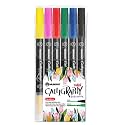 Mungyo Calligraphy Twin chisel tip Pen -set of 6 basic colours