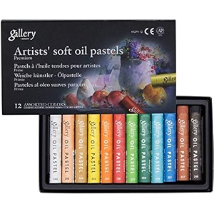mungyo gallery artists39 soft oil pastels - 12 colors ink multicolor