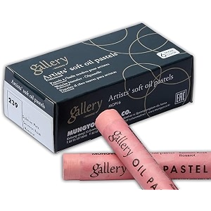 mungyo gallery soft oil pastels set of 6 single color- metallic salmon