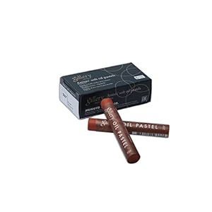 mungyo gallery soft oil pastels set of 6 single color-russet