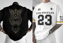 MUNNKEY Printed Men Round Neck Black White