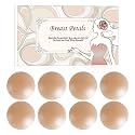 MUQU Nipple Covers Breast - No Show Pasties Reusable Women Sticky Seamless Silicone Breast Covers 4 Pairs Petals