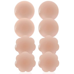 muqu womens silicone pasties adhesive bra reusable 2 4 pair invisible silicone nipple cover
