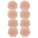 MUQU Womens Silicone Pasties, Adhesive Bra Reusable 2, 4 Pair Invisible Silicone Nipple Cover
