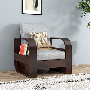 sheesham wood 1 seater sofa set for living room furniture wooden sofa set single seater for home amp office one seater sofa walnut finish