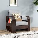 Sheesham Wood 1 Seater Sofa Set for Living Room Furniture Wooden Sofa Set Single Seater for Home &amp; Office (One Seater Sofa, Walnut Finish)