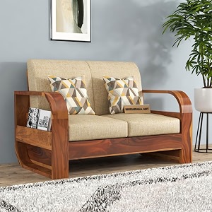 sheesham wood 2 seater sofa set for living room furniture wooden sofaset two seater for home amp office  two seater wooden sofa brown natural finish