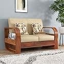 Sheesham Wood 2 Seater Sofa Set for Living Room Furniture Wooden SofaSet Two Seater for Home &amp; Office | Two Seater Wooden Sofa, Brown Natural Finish