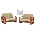 Sheesham Wood 4 Seater Sofa Set for Living Room Furniture Wooden Sofa Set 4 Seater for Home &amp; Office (2+2 Sofa, Natural Finish) | 4 Person Sofa, Brown