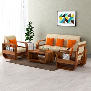 sheesham wood 5 seater sofa set for living room  5 seater sofa set  wooden sofa set  311 natural teak finish