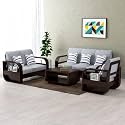 Sheesham Wood 6 Seater Sofa Set for Living Room Furniture Wooden Sofa Set 6 Seater for Home &amp; Office (3+2+1, Walnut Finish) | 6 Seater Wooden Sofa