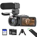 MURAUX Video Camera,1080P 30MP Vlogging Camcorder with IR Night Vision, 3.0” LCD Screen, 18X Digital Zoom, Remote Control, Microphone, Mini Tripod, 2 Batteries & 32GB SD Card